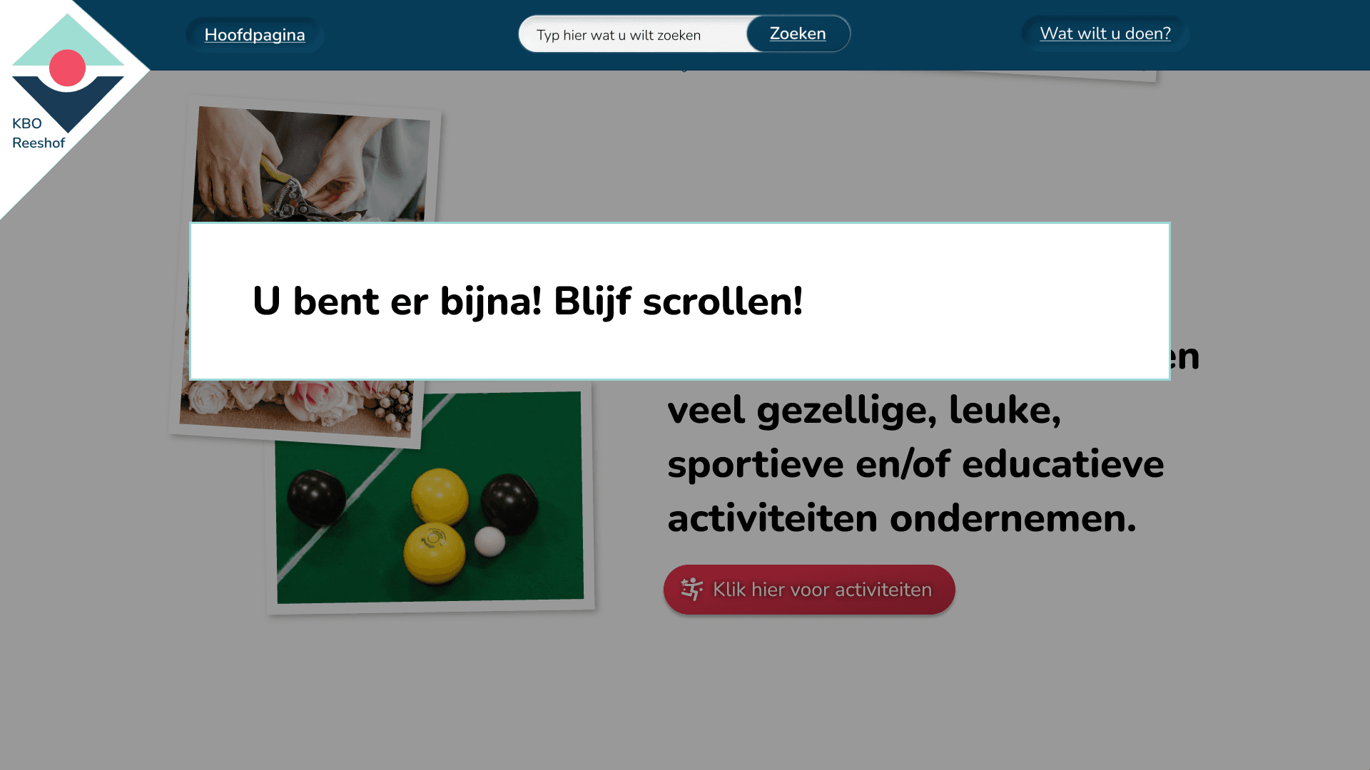 KBO Reeshof Menu uitgeklapt