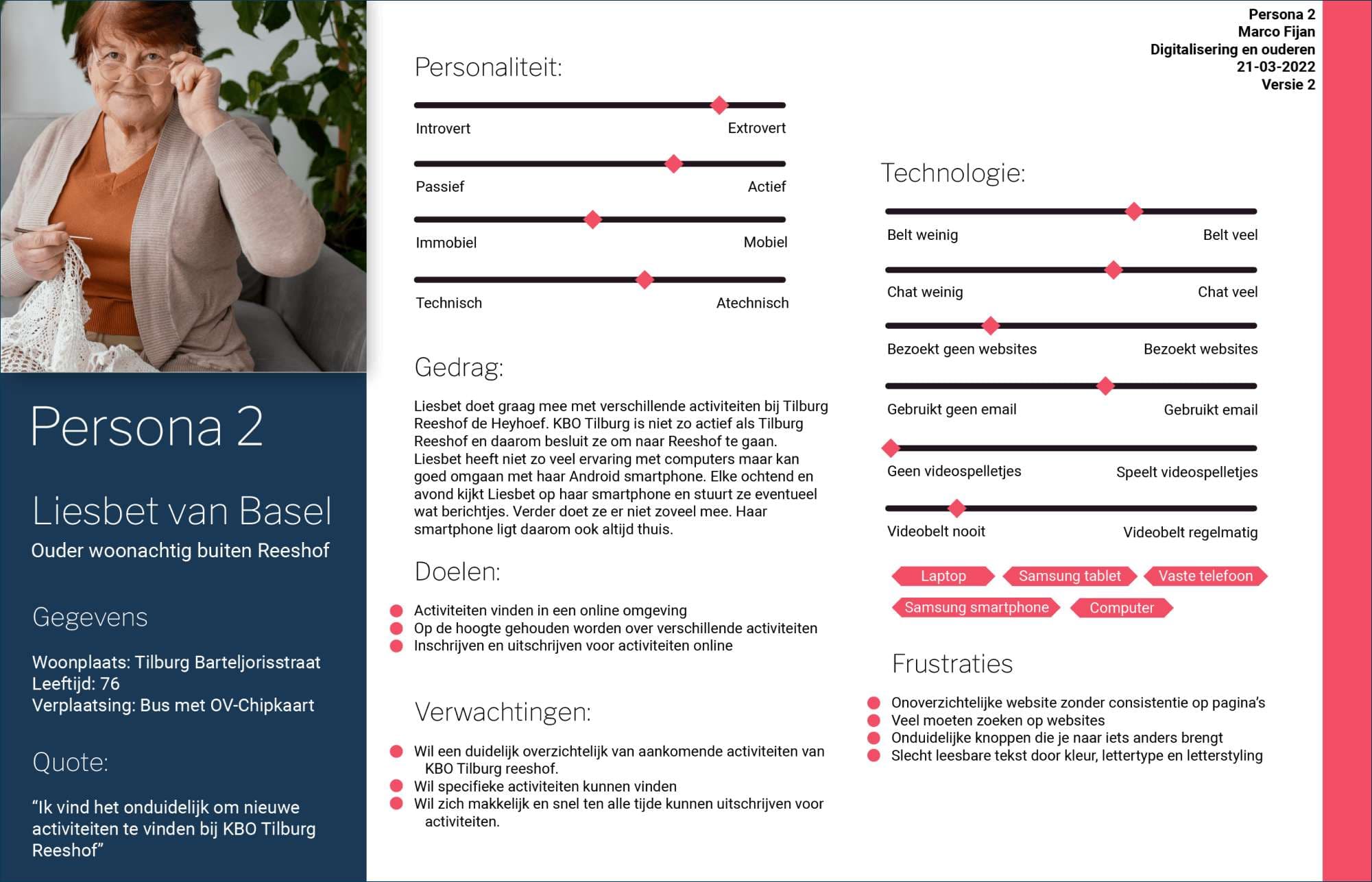 KBO Reeshof Menu uitgeklapt
